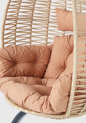 NORDVÄRK Saka 1 udendrs hngestol, m. hynder - beige og sort metal