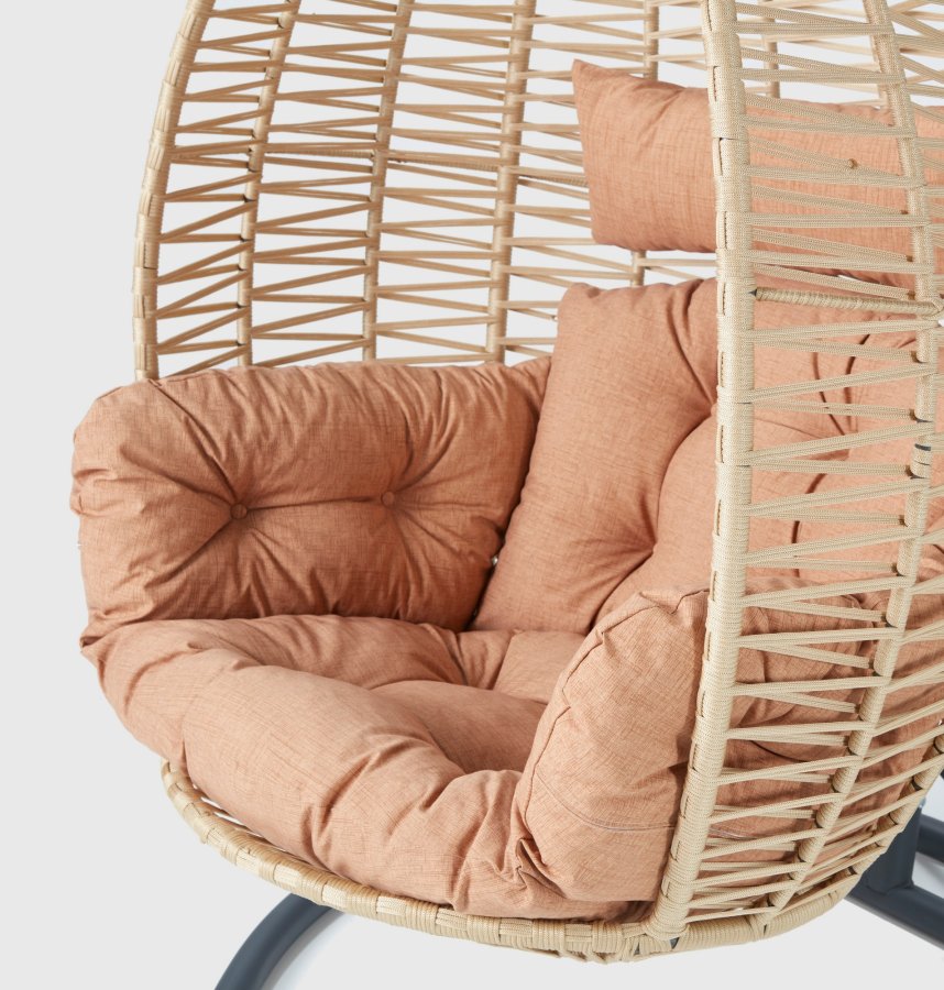 NORDVÄRK Saka 1 udendrs hngestol, m. hynder - beige og sort metal