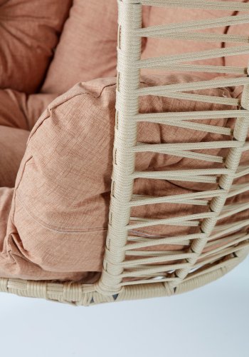 NORDVÄRK Saka 1 udendrs hngestol, m. hynder - beige og sort metal