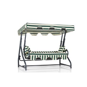 NORDVÄRK Olea 2 udendrs triple hngesofa - multifarvet polyester stof og metal