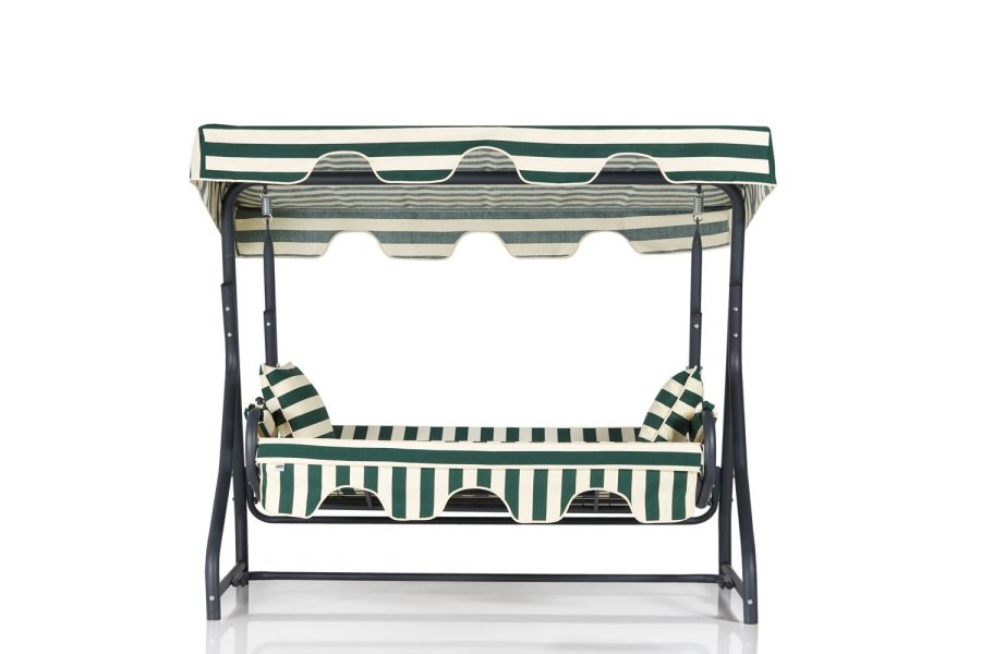 NORDVÄRK Olea 2 udendrs triple hngesofa - multifarvet polyester stof og metal