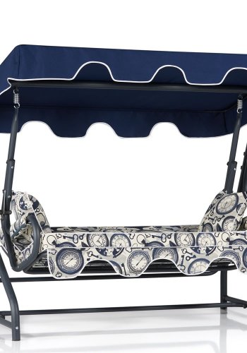 NORDVÄRK Olea 6 udendrs triple hngesofa - multifarvet polyester stof og aluminium