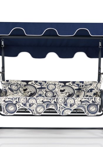 NORDVÄRK Olea 6 udendrs triple hngesofa - multifarvet polyester stof og aluminium