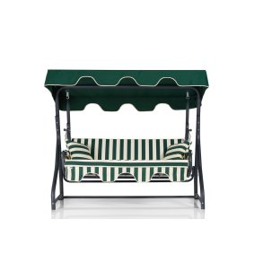 NORDVÄRK Olea 8 udendrs triple hngesofa - multifarvet polyester stof og aluminium