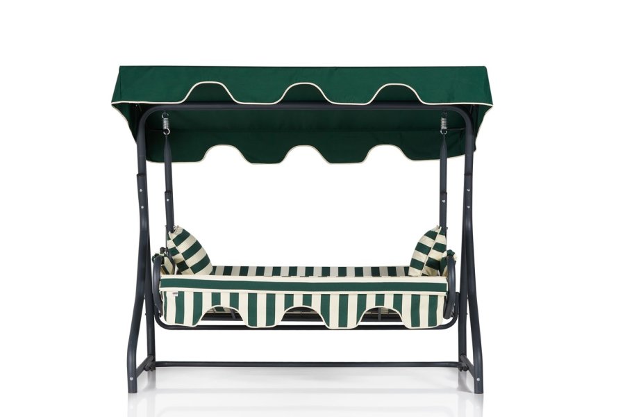 NORDVÄRK Olea 8 udendrs triple hngesofa - multifarvet polyester stof og aluminium