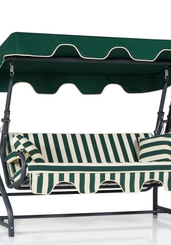 NORDVÄRK Olea 8 udendrs triple hngesofa - multifarvet polyester stof og aluminium