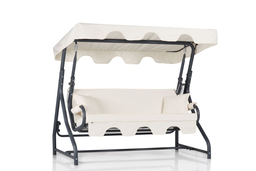 NORDVÄRK Olea 9 udendrs triple hngesofa - multifarvet polyester stof og metal