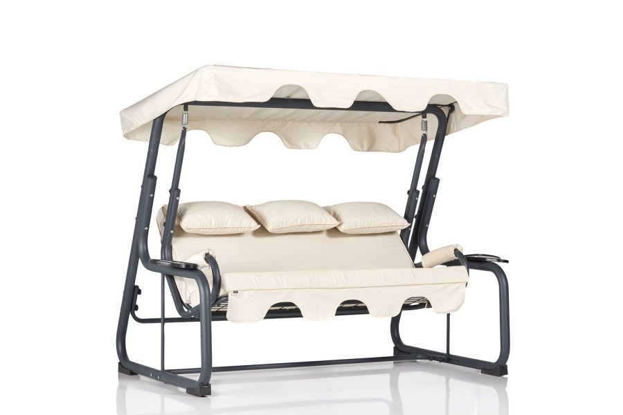 NORDVÄRK Vitis 3 udendrs triple hngesofa - multifarvet polyester stof og metal