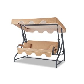 NORDVÄRK Olea udendrs triple hngesofa - beige polyester stof og metal