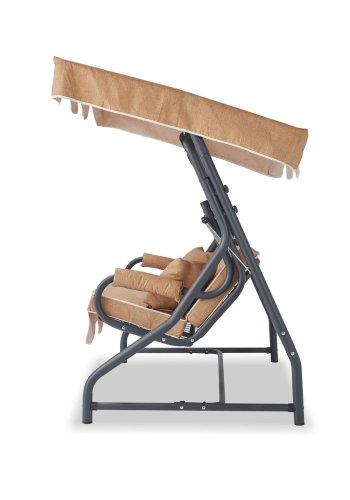 NORDVÄRK Olea udendrs triple hngesofa - beige polyester stof og metal