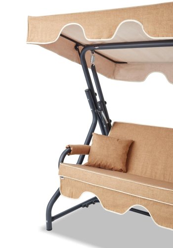 NORDVÄRK Olea udendrs triple hngesofa - beige polyester stof og metal