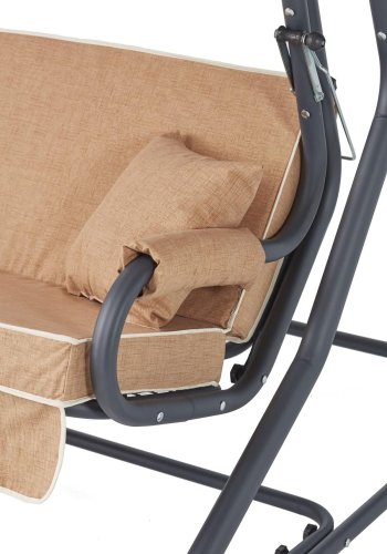 NORDVÄRK Olea udendrs triple hngesofa - beige polyester stof og metal