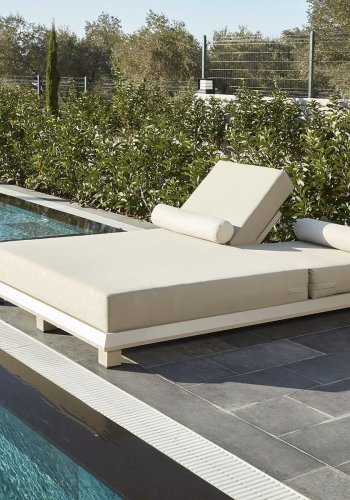 NORDVÄRK Hera udendrs dobbelt solseng, m. beige hynde - beige aluminium (212x150)