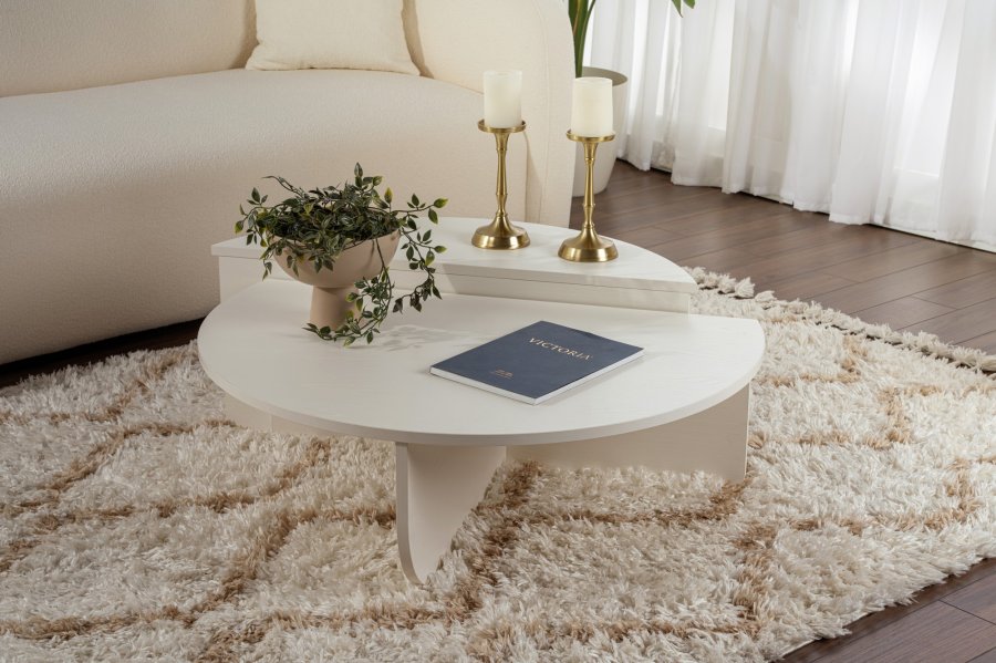 NORDVÄRK Orion sofabord - hvid tr melamin (st med 2)