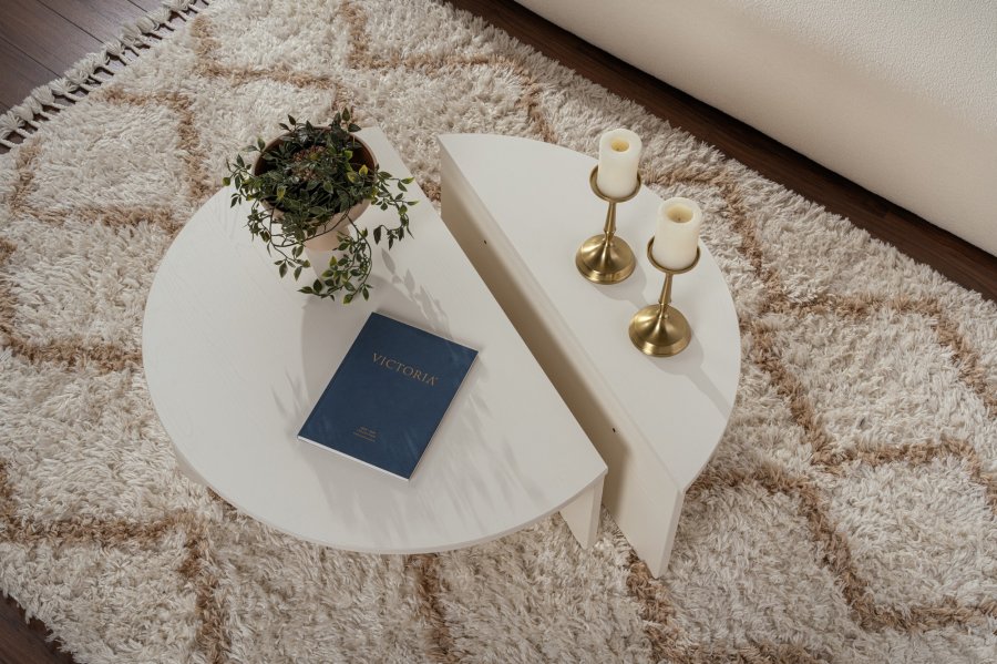 NORDVÄRK Orion sofabord - hvid tr melamin (st med 2)