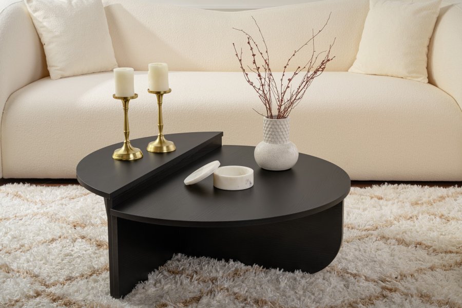 NORDVÄRK Orion sofabord - sort tr melamin (st med 2)