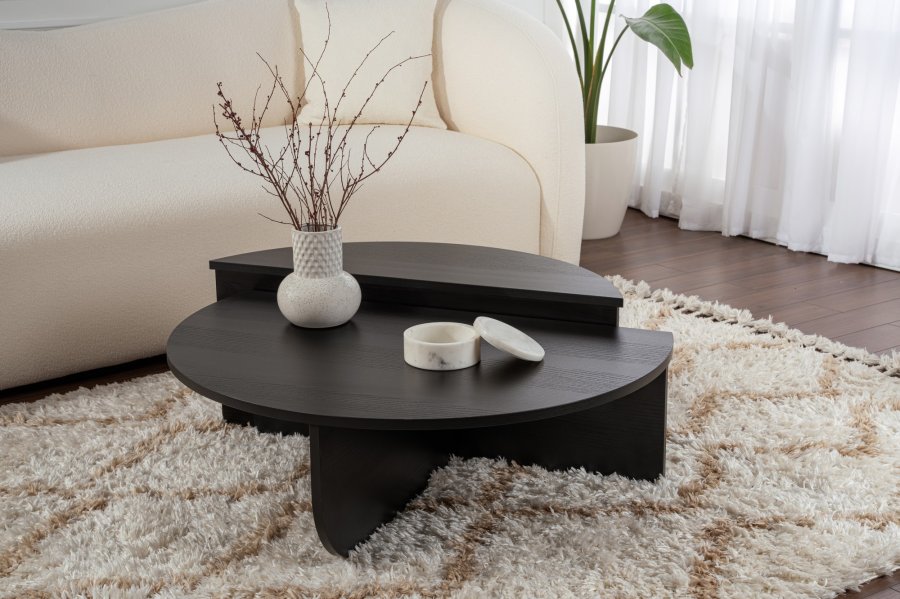 NORDVÄRK Orion sofabord - sort tr melamin (st med 2)