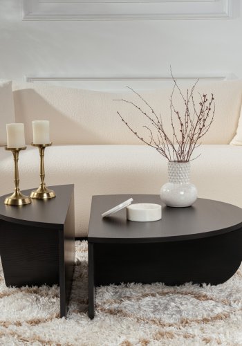 NORDVÄRK Orion sofabord - sort tr melamin (st med 2)