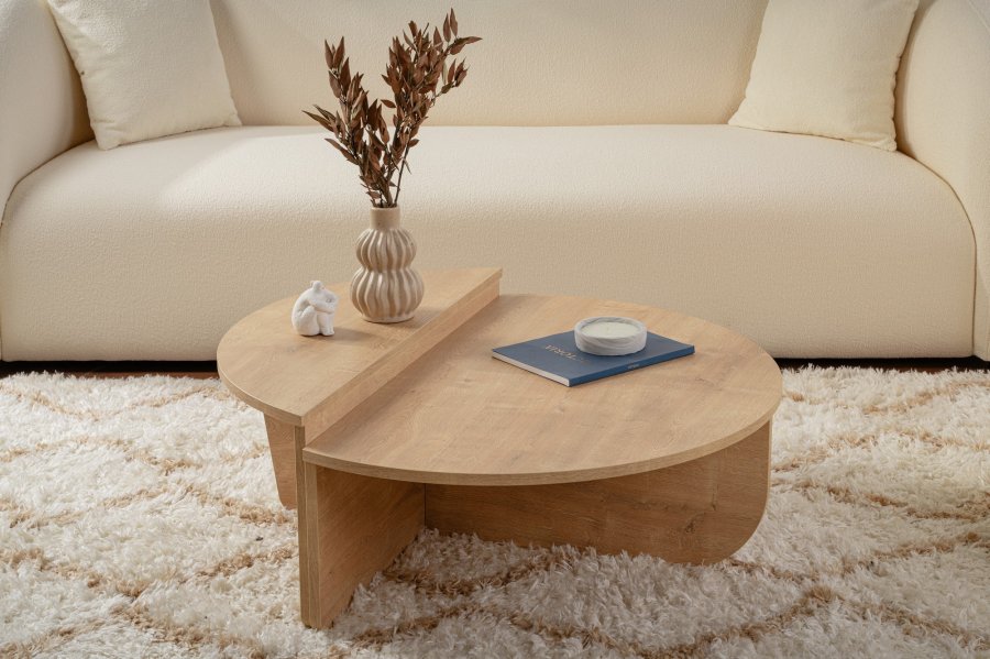 NORDVÄRK Orion sofabord - honning egefarvet melamin (st med 2)