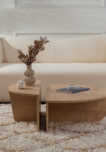 NORDVÄRK Orion sofabord - honning egefarvet melamin (st med 2)