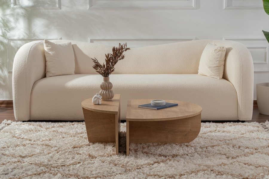 NORDVÄRK Orion sofabord - honning egefarvet melamin (st med 2)