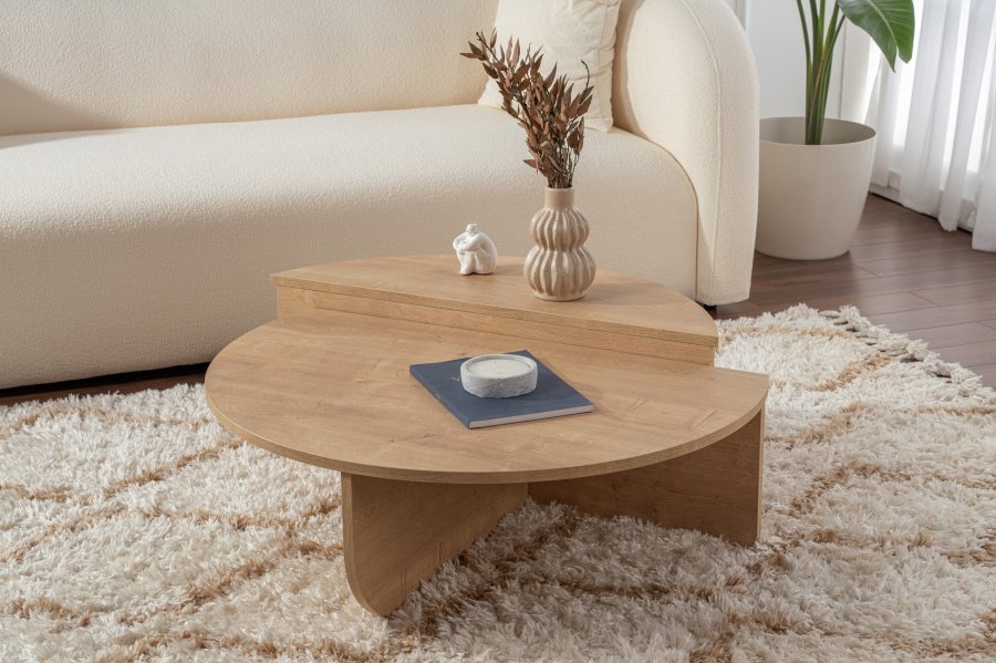 NORDVÄRK Orion sofabord - honning egefarvet melamin (st med 2)