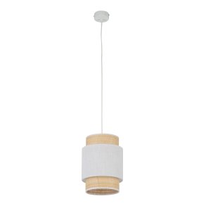 TK Boho loftlampe - natur str og hvid stof