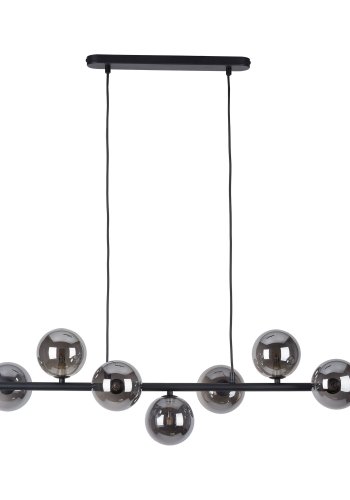 TK Ester loftlampe, m. 7 skrme - sort glas og metal