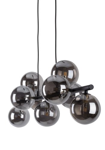 TK Ester loftlampe, m. 9 skrme - sort glas og metal