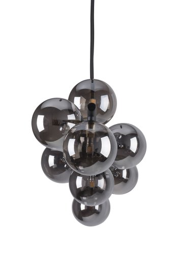 TK Ester loftlampe, m. 9 skrme - sort glas og metal