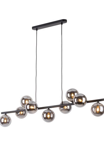 TK Ester loftlampe, m. 9 skrme - sort glas og metal