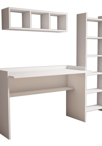 NORDVÄRK Hera arbejdsbord & bogreol, hvid