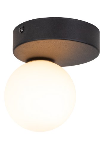 TK Bianca loftlampe - hvid glas og sort stl