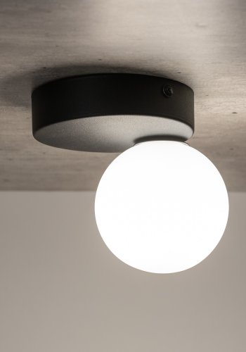 TK Bianca loftlampe - hvid glas og sort stl