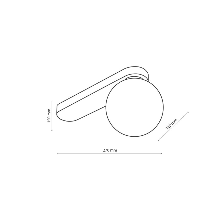 TK Bianca loftlampe - hvid glas og sort stl