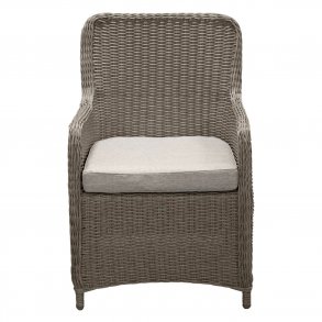 VENTURE DESIGN Wembley havestol m. armln og hynde - gr polyester og stl 