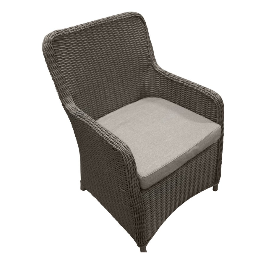 VENTURE DESIGN Wembley havestol m. armln og hynde - gr polyester og stl 