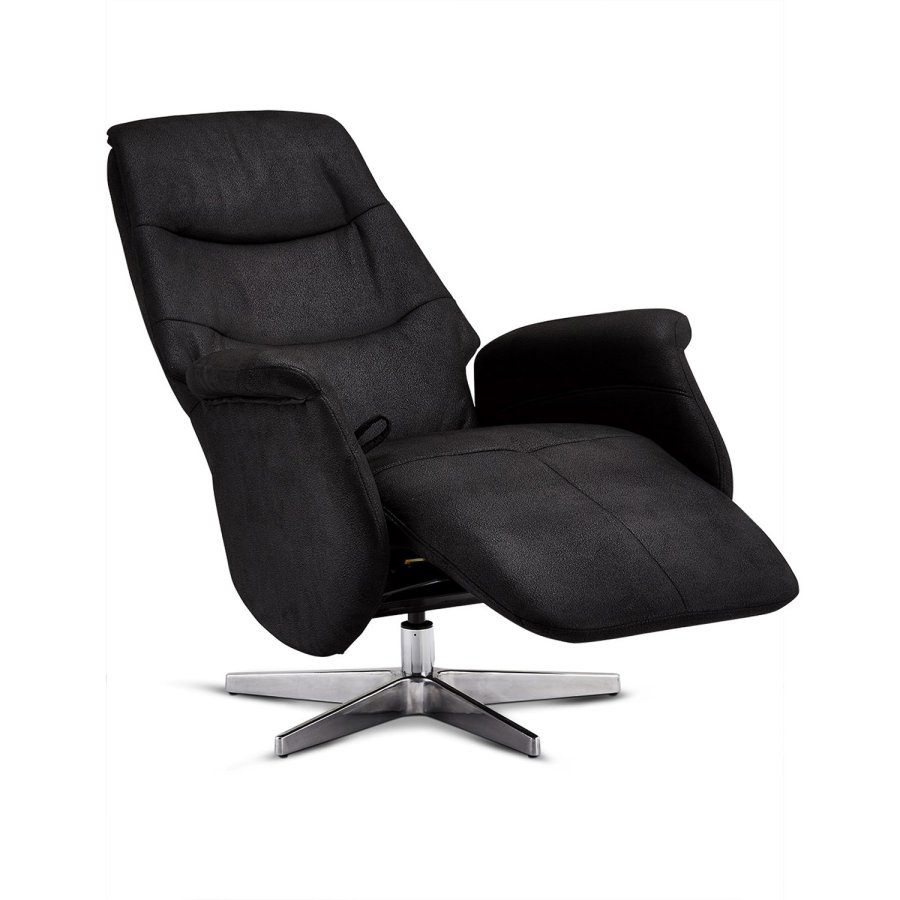 Delta recliner m. armln - sort stof og metal