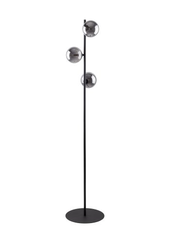 TK Estera gulvlampe, m. 3 skrme - glas og sort metal