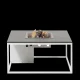 COSI FIRES Cosiloft 100 lounge ildbord, kvadratisk - gr og hvid aluminium (100x100)
