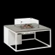 COSI FIRES Cosiloft 100 lounge ildbord, kvadratisk - gr og hvid aluminium (100x100)
