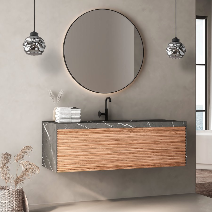 TK Zulia loftlampe - glas og sort metal