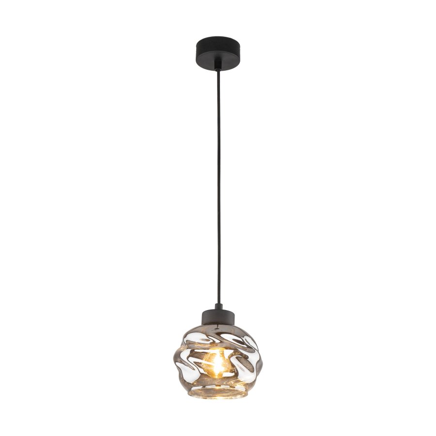 TK Zulia loftlampe - glas og sort metal