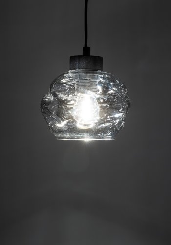 TK Zulia loftlampe - glas og sort metal