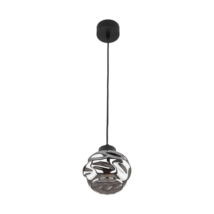 TK Zulia loftlampe - glas og sort metal