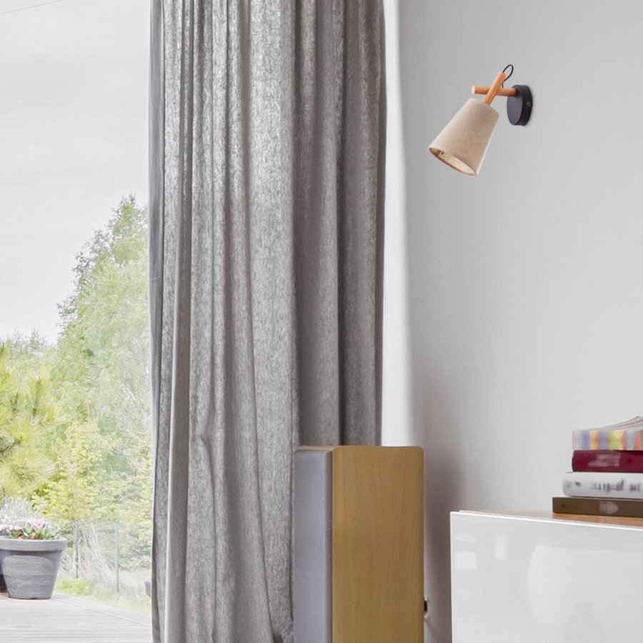 TK Vaio vglampe - natur hr stof og tr