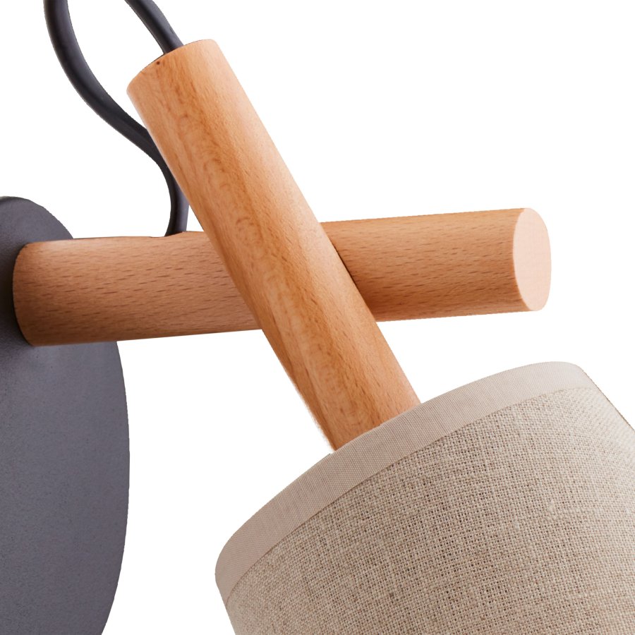 TK Vaio vglampe - natur hr stof og tr