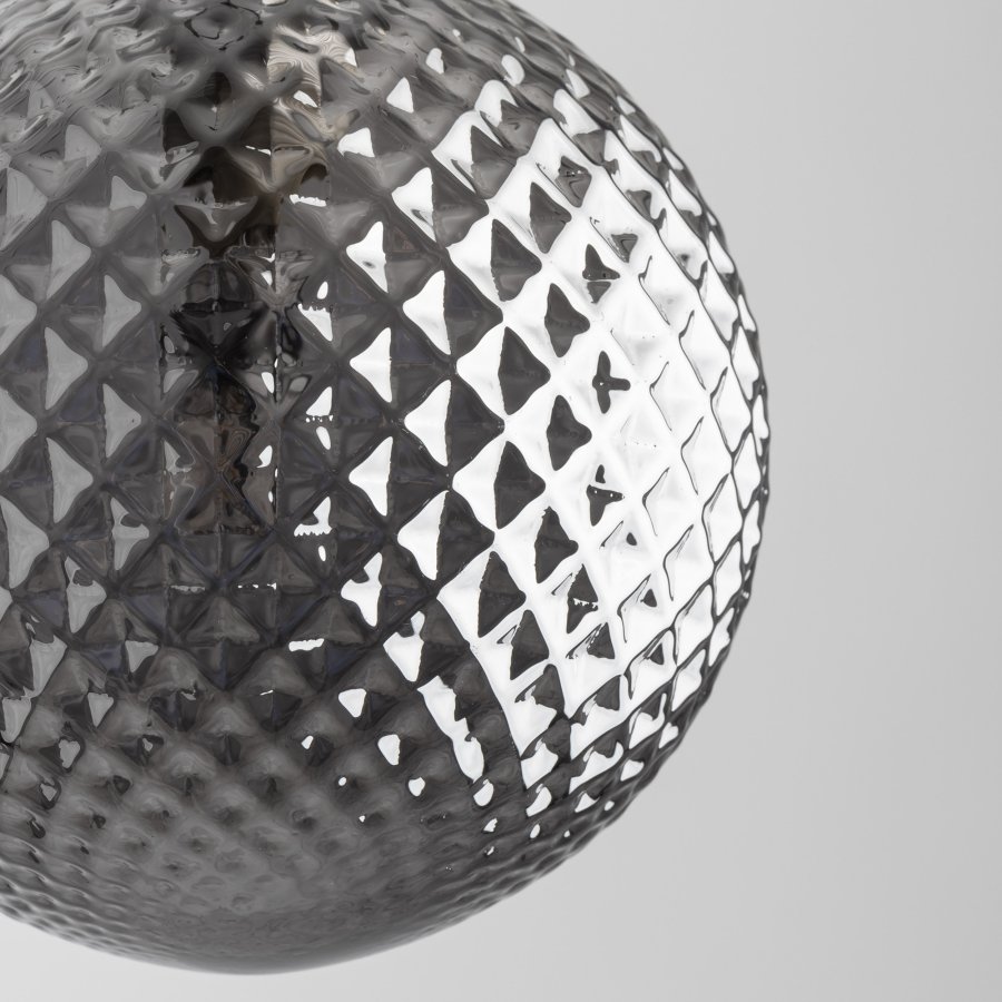 TK Elena loftlampe, rund - grafit glas og sort metal