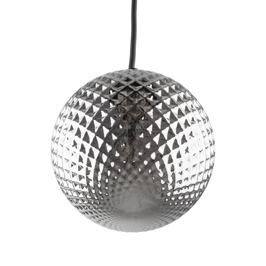 TK Elena loftlampe, rund - grafit glas og sort metal