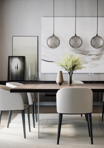 TK Elena loftlampe, m. 3 skrme - grafit glas og sort metal